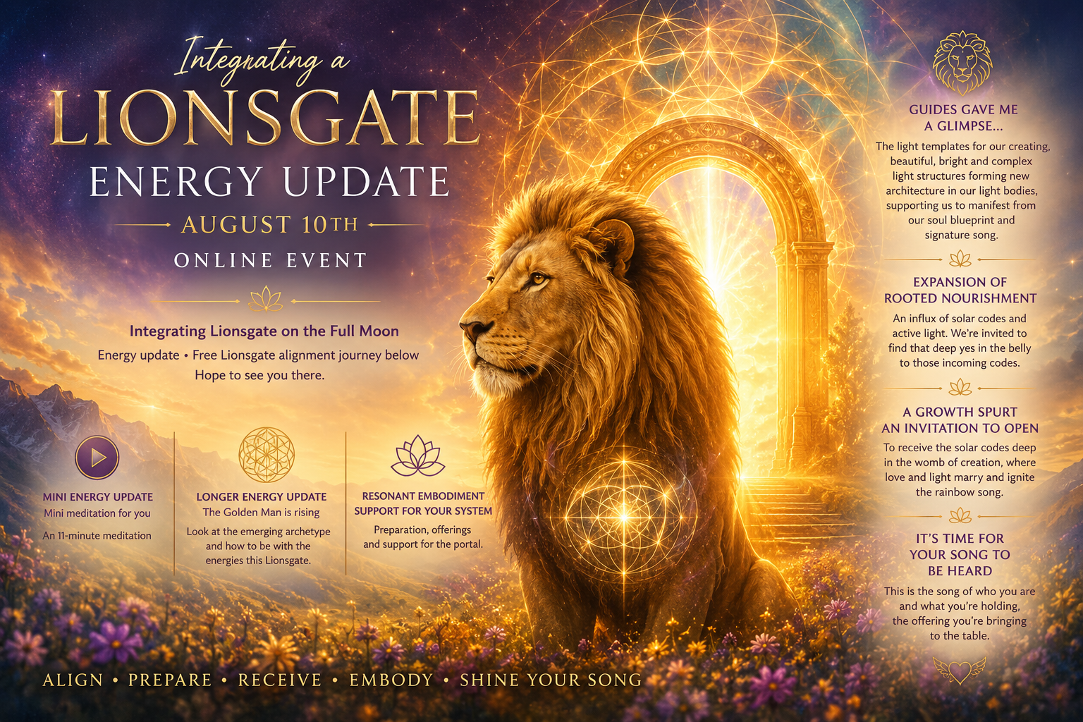 INTEGRATING LIONSGATE - energy update & Aug 10th online event INTEGRATING LIONSGATE – energy update & Aug 10th online event